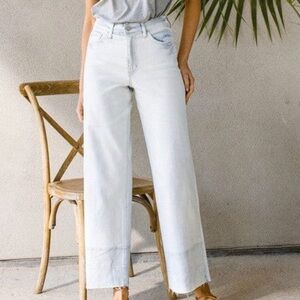 VERVET BY FLYING MONKEY Sky Blue Wide Leg Jeans